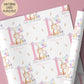 Girls cat 1st birthday wrapping paper
