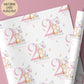 Girls cat 1st birthday wrapping paper