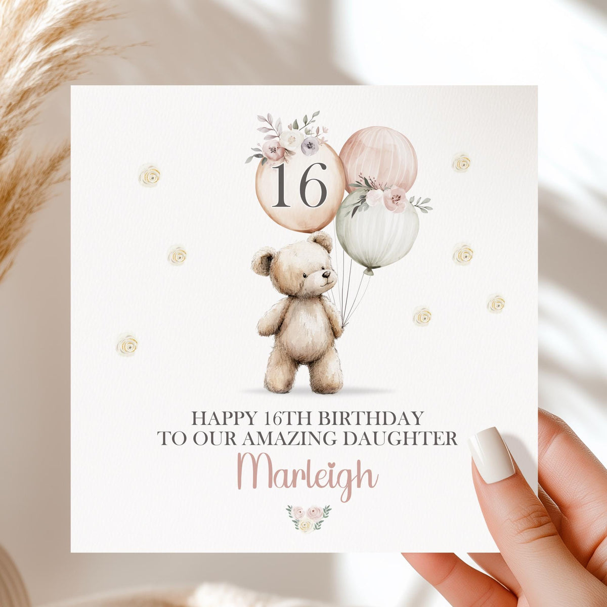 Teddy & Balloons 16th Birthday Card for Girls – photo 3