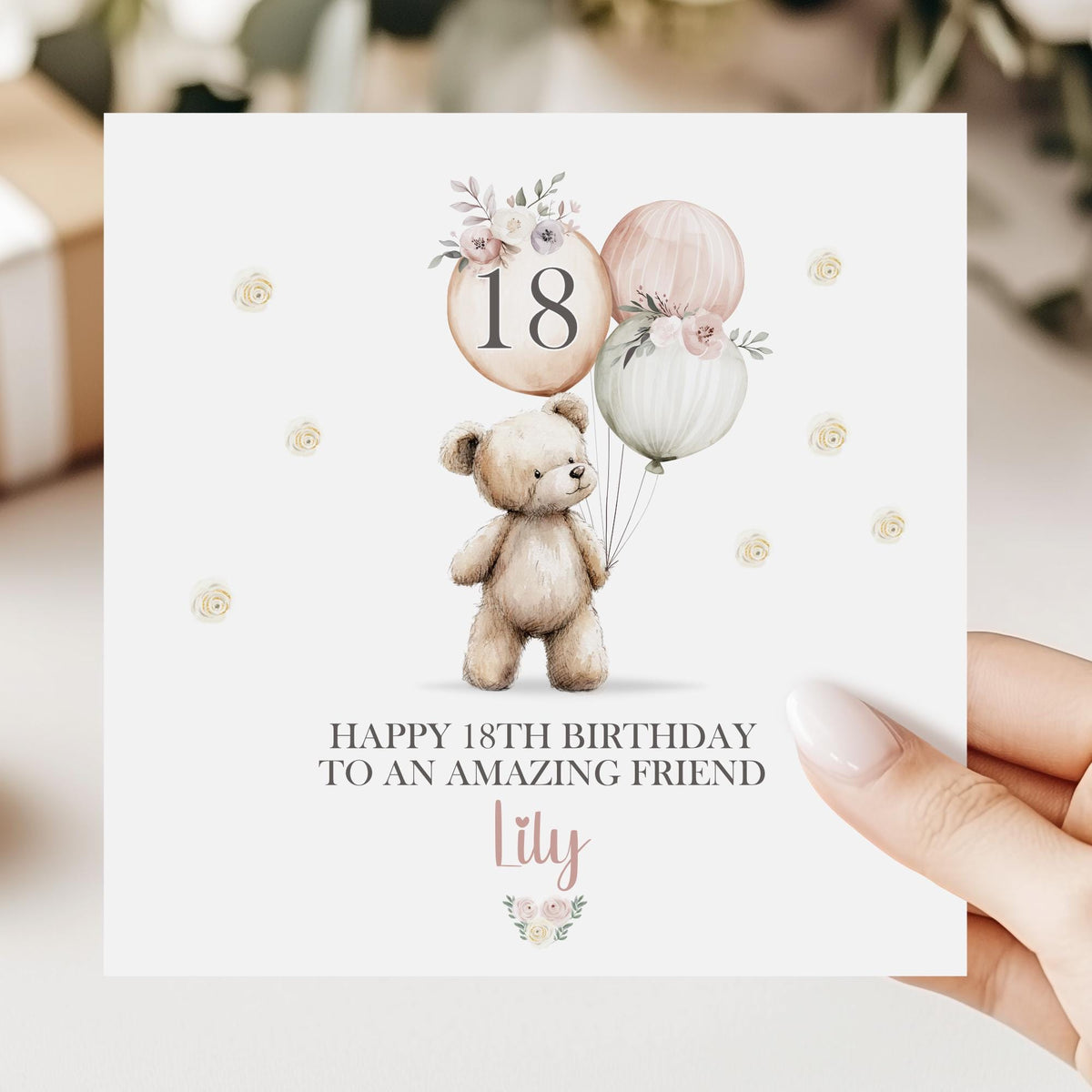 Teddy & Balloons 18th Birthday Card for Her – photo 2