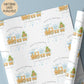 Boys blue train 1st Christmas wrapping paper