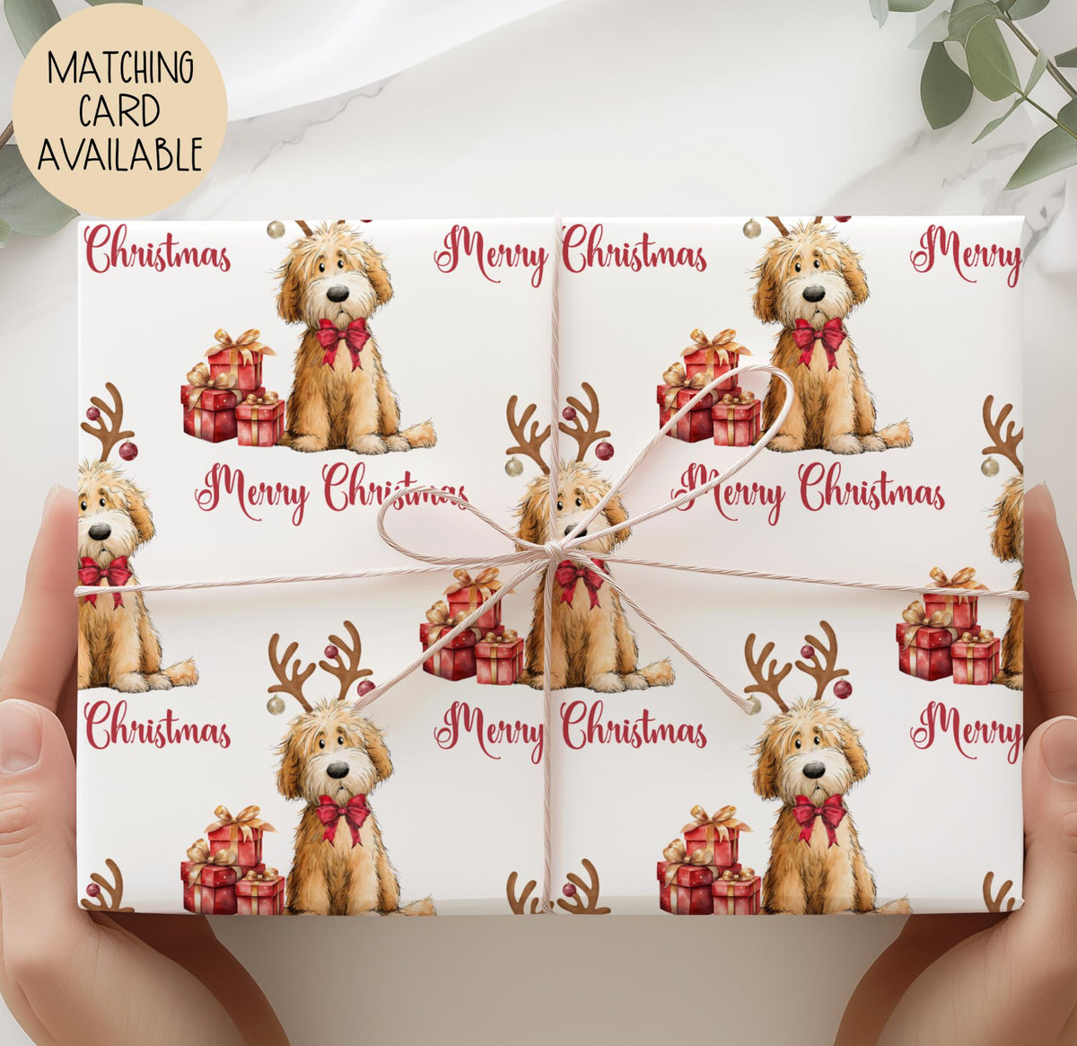 Kids cockapoo Christmas wrapping paper
