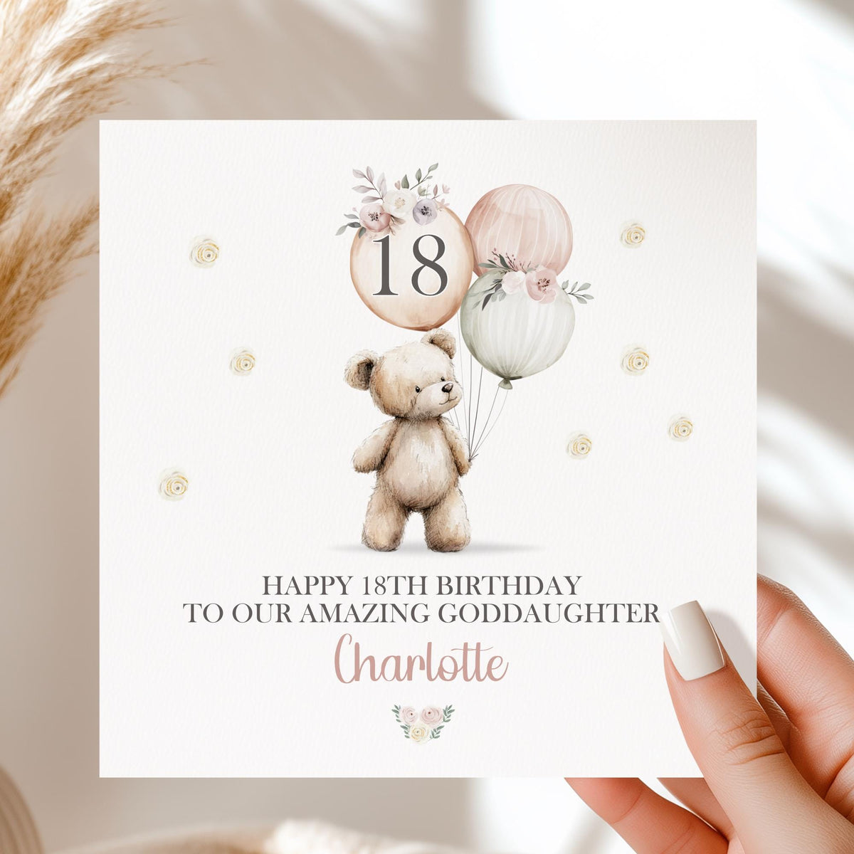Teddy & Balloons 18th Birthday Card for Her – photo 3