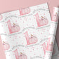 Girls pumpkin 1st birthday wrapping paper