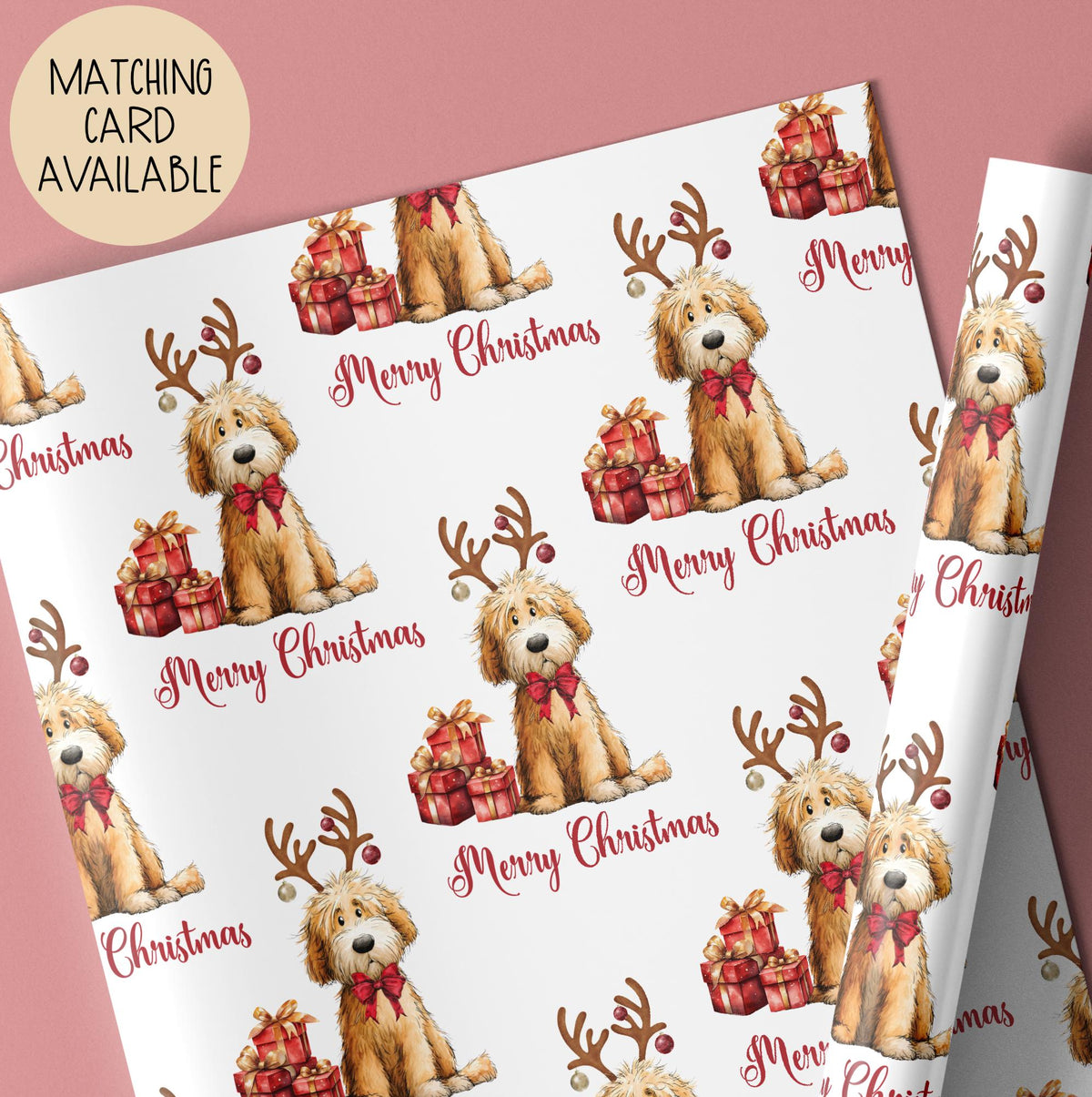 Kids cockapoo Christmas wrapping paper