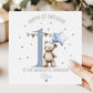 Blue Teddy & Star Balloon 1st Birthday Card for Boys – Cotton and Twigg