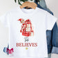 Elf Believes Christmas personalised T-shirt