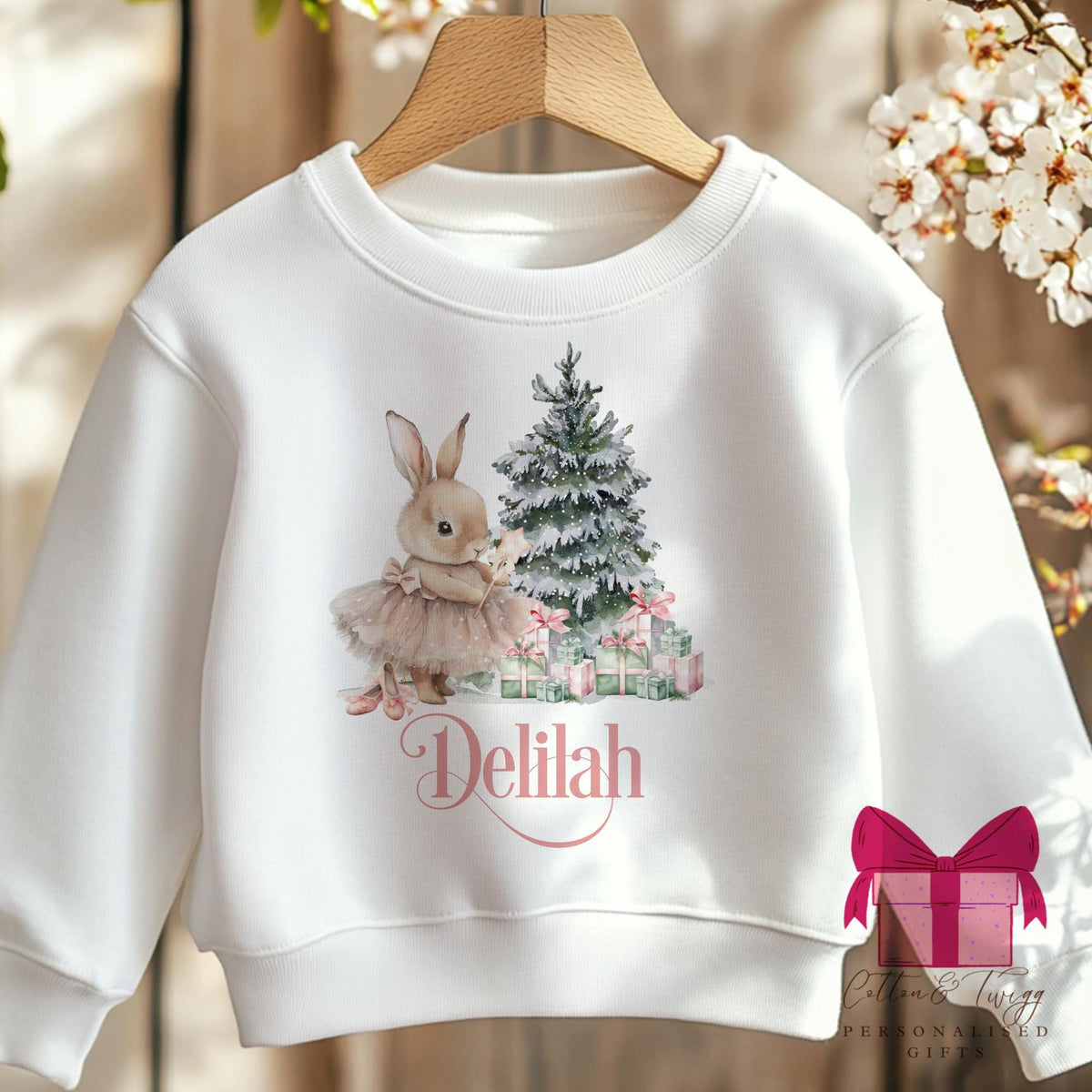 Ballerina Bunny Christmas personalised sweatshirt