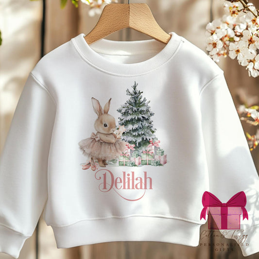 Ballerina Bunny Christmas personalised sweatshirt