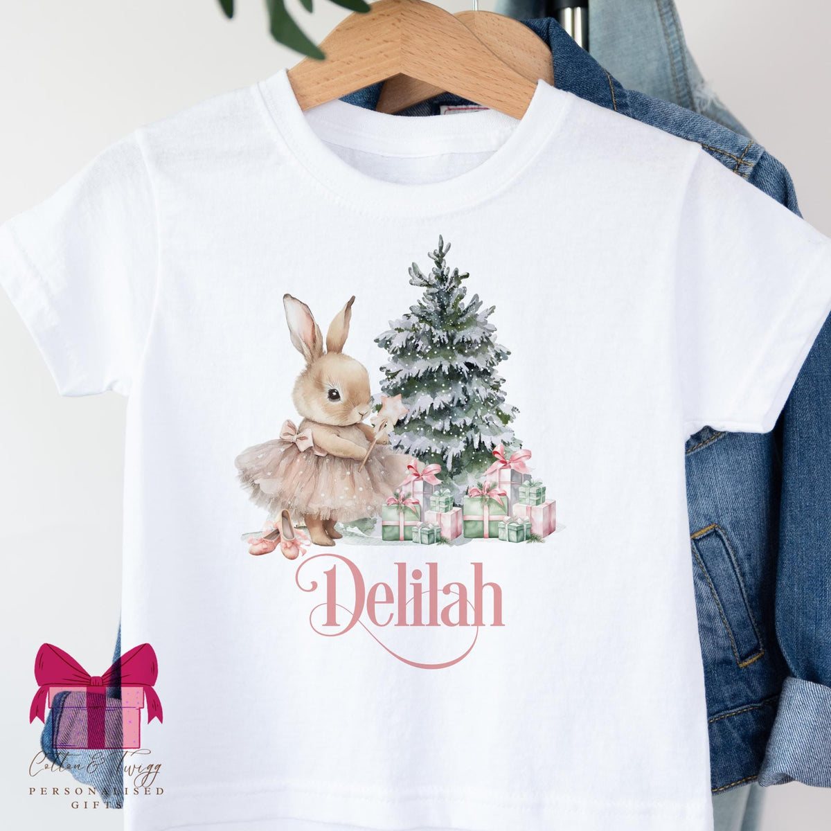Ballerina Bunny Christmas personalised T-shirt