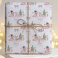Girls pink ballerina 1st Christmas wrapping paper