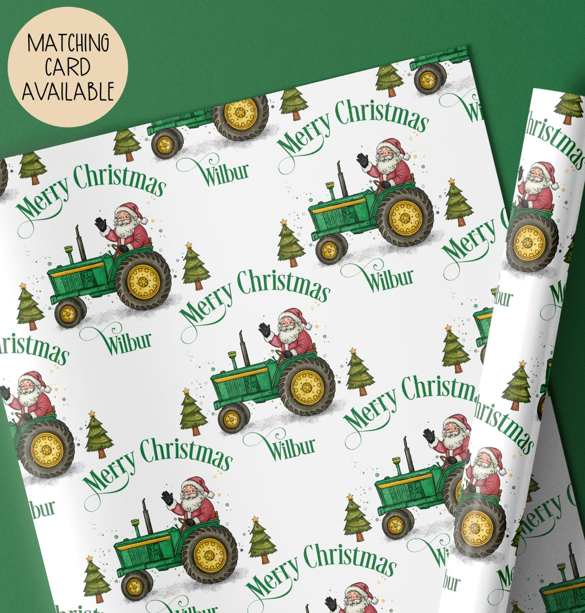 Kids tractor Christmas wrapping paper
