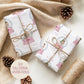 Kids pink ballerina snow globe Christmas wrapping paper