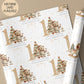 Boys teddy bear 1st Christmas wrapping paper