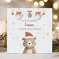 Teddy in Santa Hat Baby's First Christmas Card for Baby Boy – Cotton and Twigg