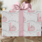 Girls pink pumpkin 1st birthday wrapping paper