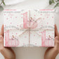 Girls pink pumpkin 1st birthday wrapping paper