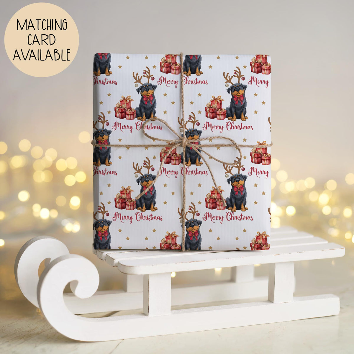 Kids rottweiler Christmas wrapping paper