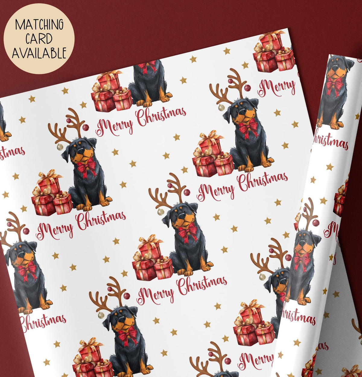Kids rottweiler Christmas wrapping paper