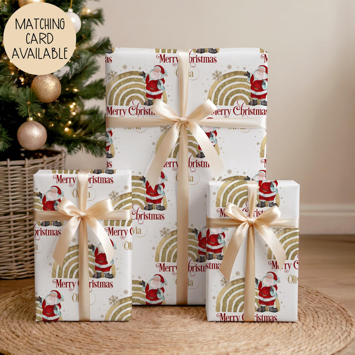 Kids Santa Christmas wrapping paper