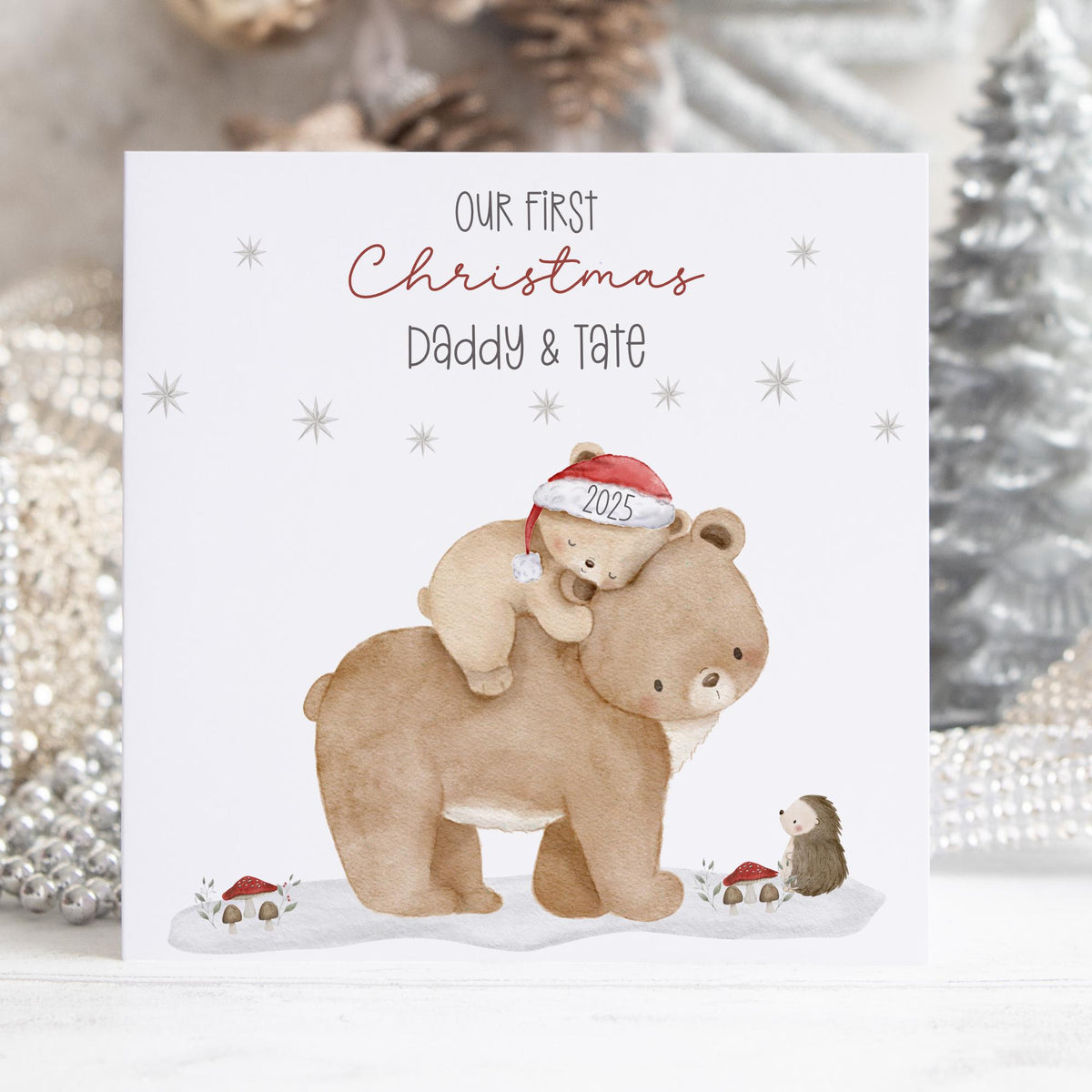 Bear & Cub Our First Christmas Card for Daddy, Grandad or Pops – Cotton and Twigg