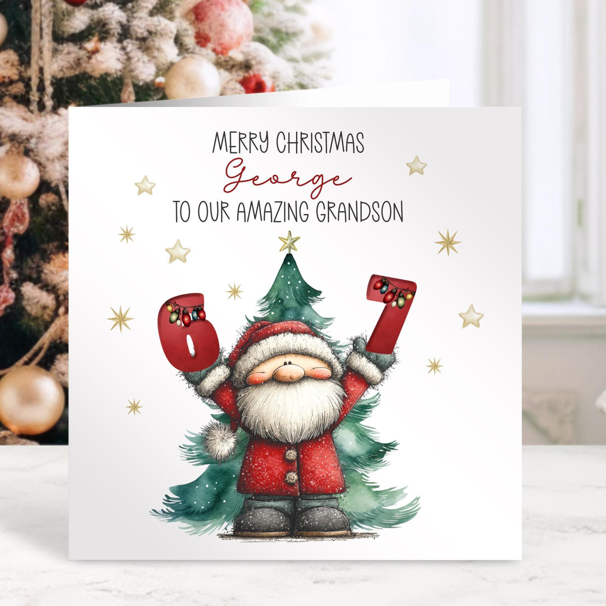 Six Seven 6 7 Santa Tree Christmas Card for Kids – photo 2