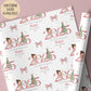 Girls pink ballerina 1st Christmas wrapping paper