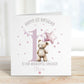 Pink Teddy & Star Balloon 1st Birthday Card for Girls – Cotton and Twigg