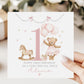 Pink Teddy & Rocking Horse 1st Birthday Card for Girls – photo 2