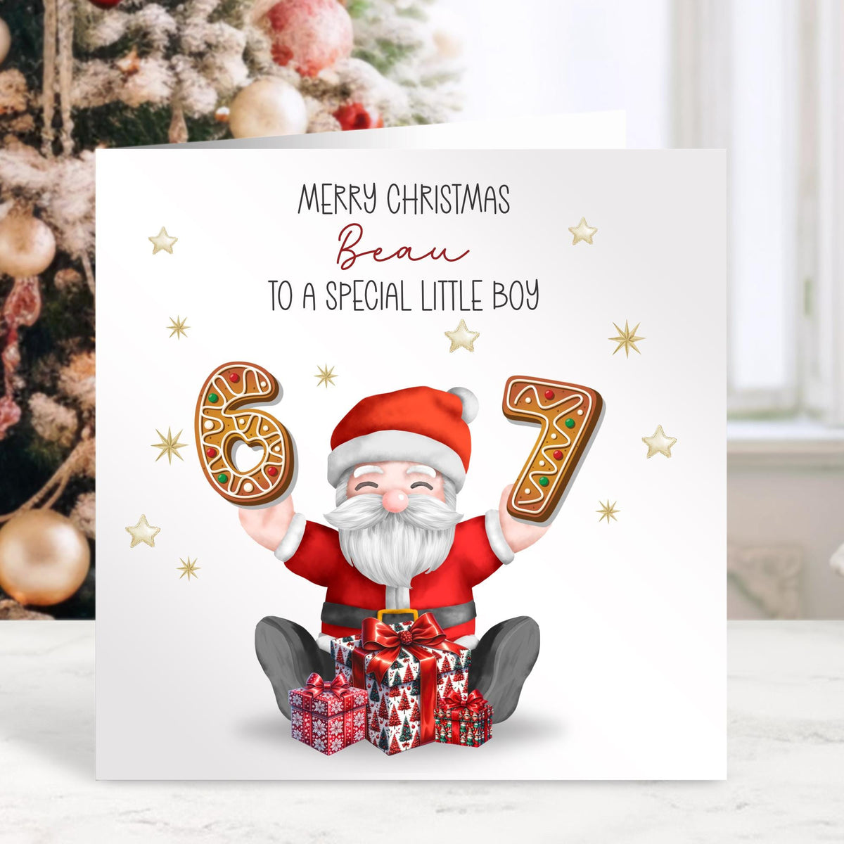 Six Seven 6 7 Santa Christmas Card for Kids – photo 2