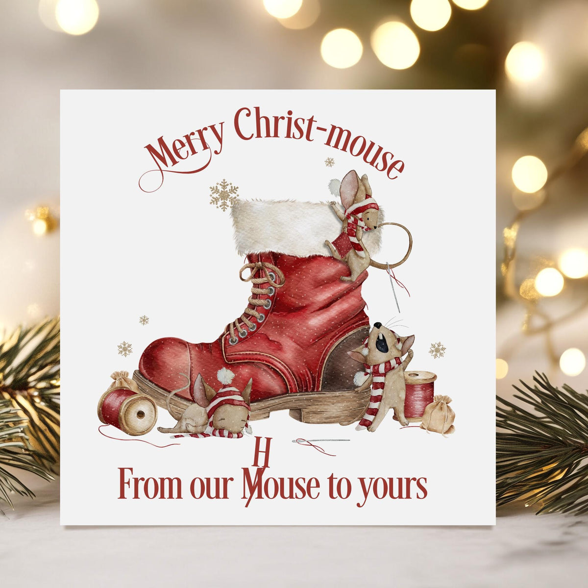 Merry Christ-mouse From Our Mouse to Yours Christmas Card – Cotton and Twigg