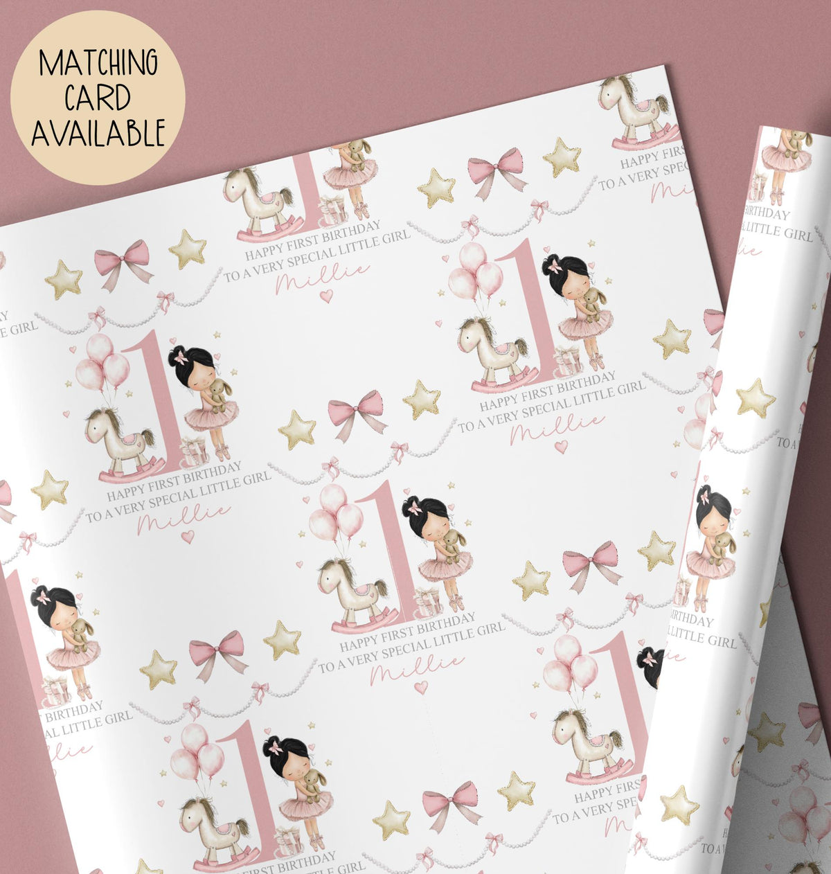 Girls ballerina birthday wrapping paper