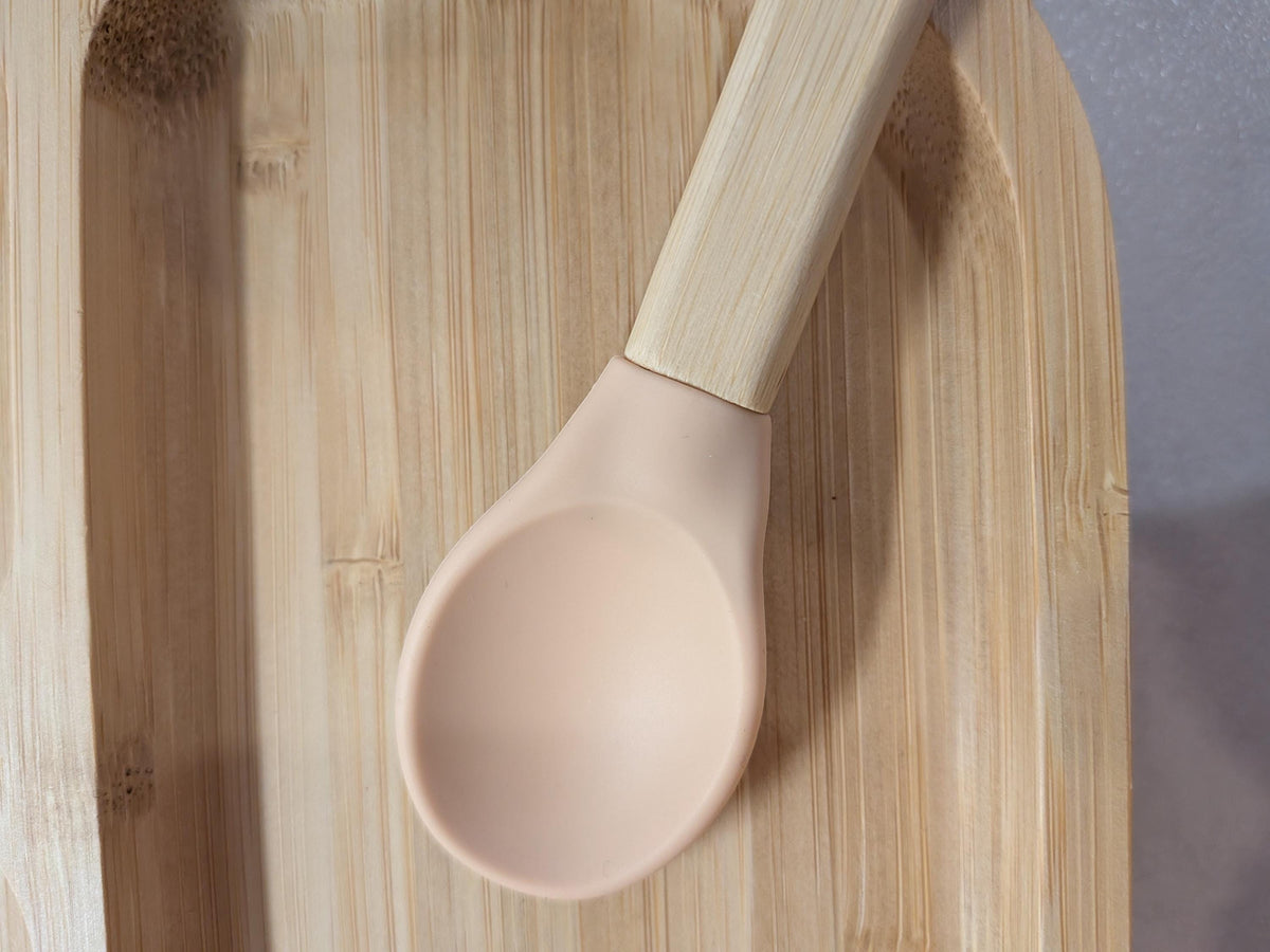 Personalised Engraved Bamboo Weaning Set – Suction Plate, Bowl, Spoon & Fork