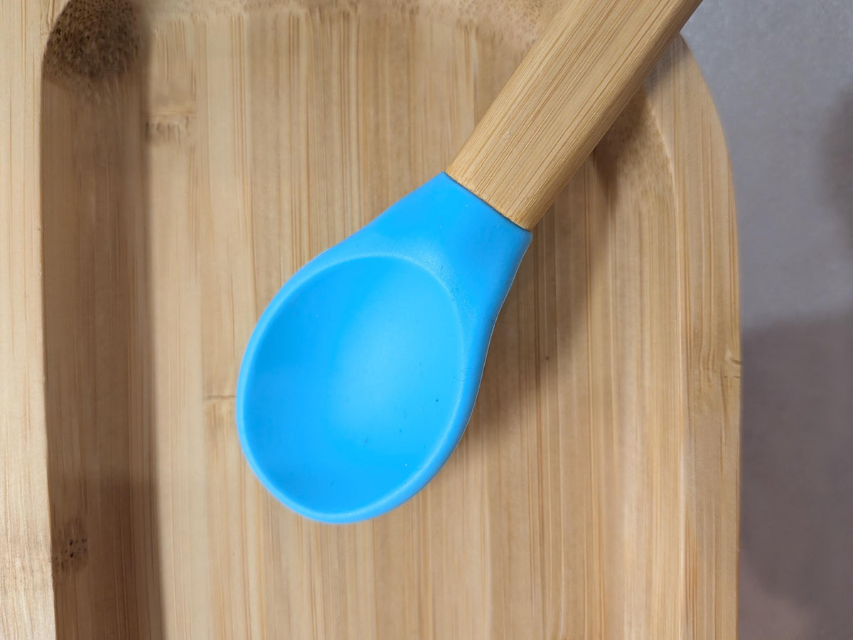 Personalised Engraved Bamboo Weaning Set – Suction Plate, Bowl, Spoon & Fork