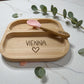 Personalised Engraved Bamboo Weaning Set – Suction Plate, Bowl, Spoon & Fork