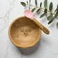 Personalised Engraved Bamboo Weaning Set – Suction Plate, Bowl, Spoon & Fork