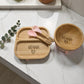 Personalised Engraved Bamboo Weaning Set – Suction Plate, Bowl, Spoon & Fork