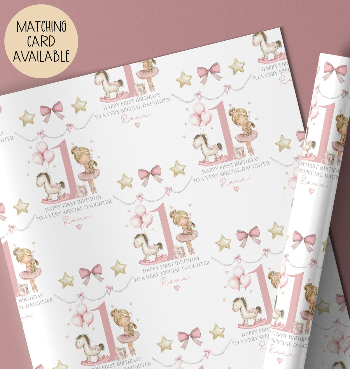 Girls ballerina birthday wrapping paper