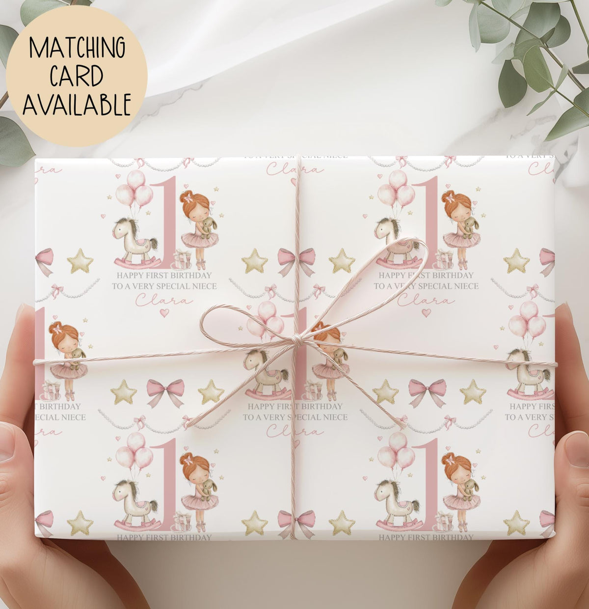Girls ballerina birthday wrapping paper