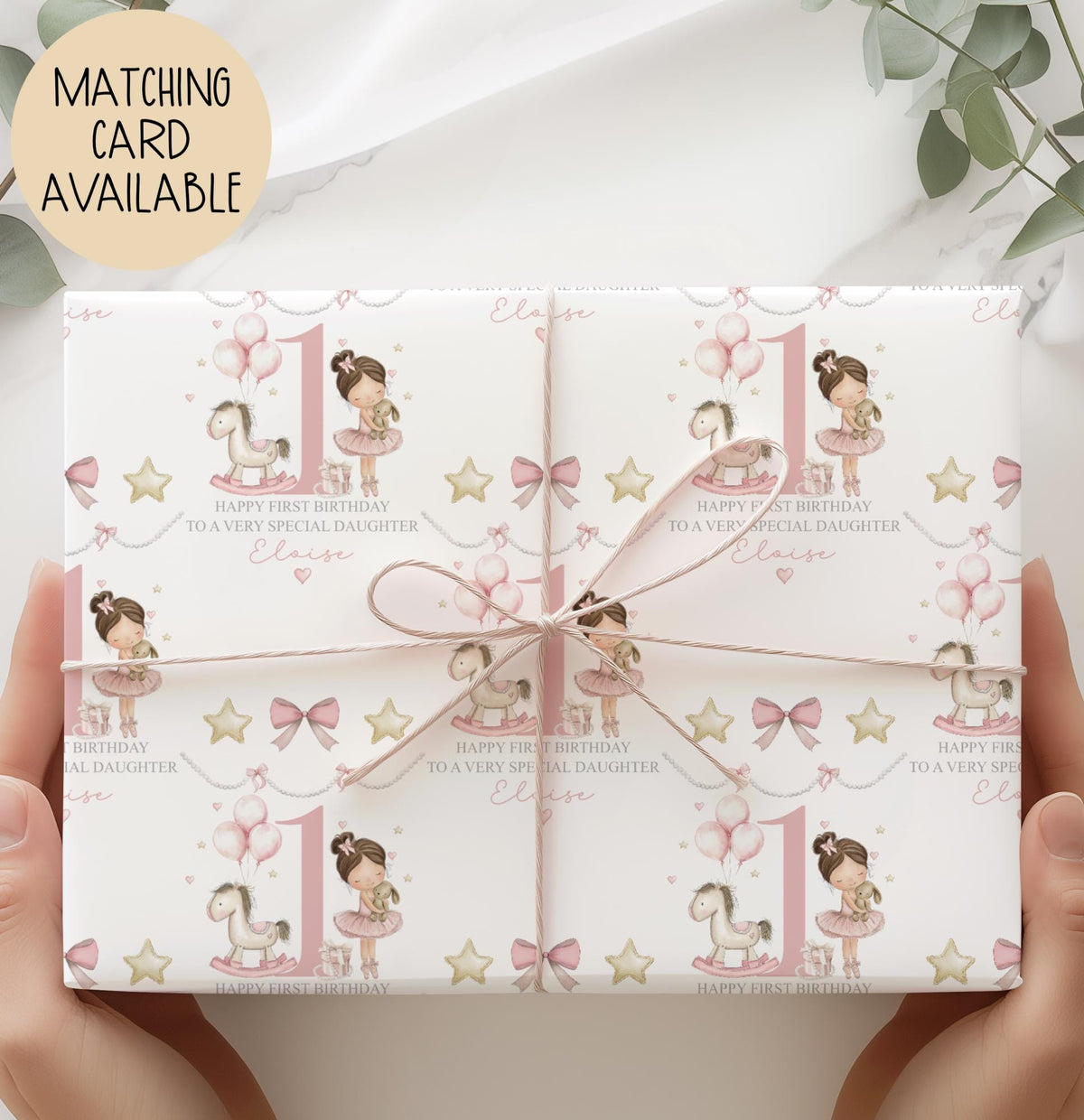 Girls ballerina birthday wrapping paper