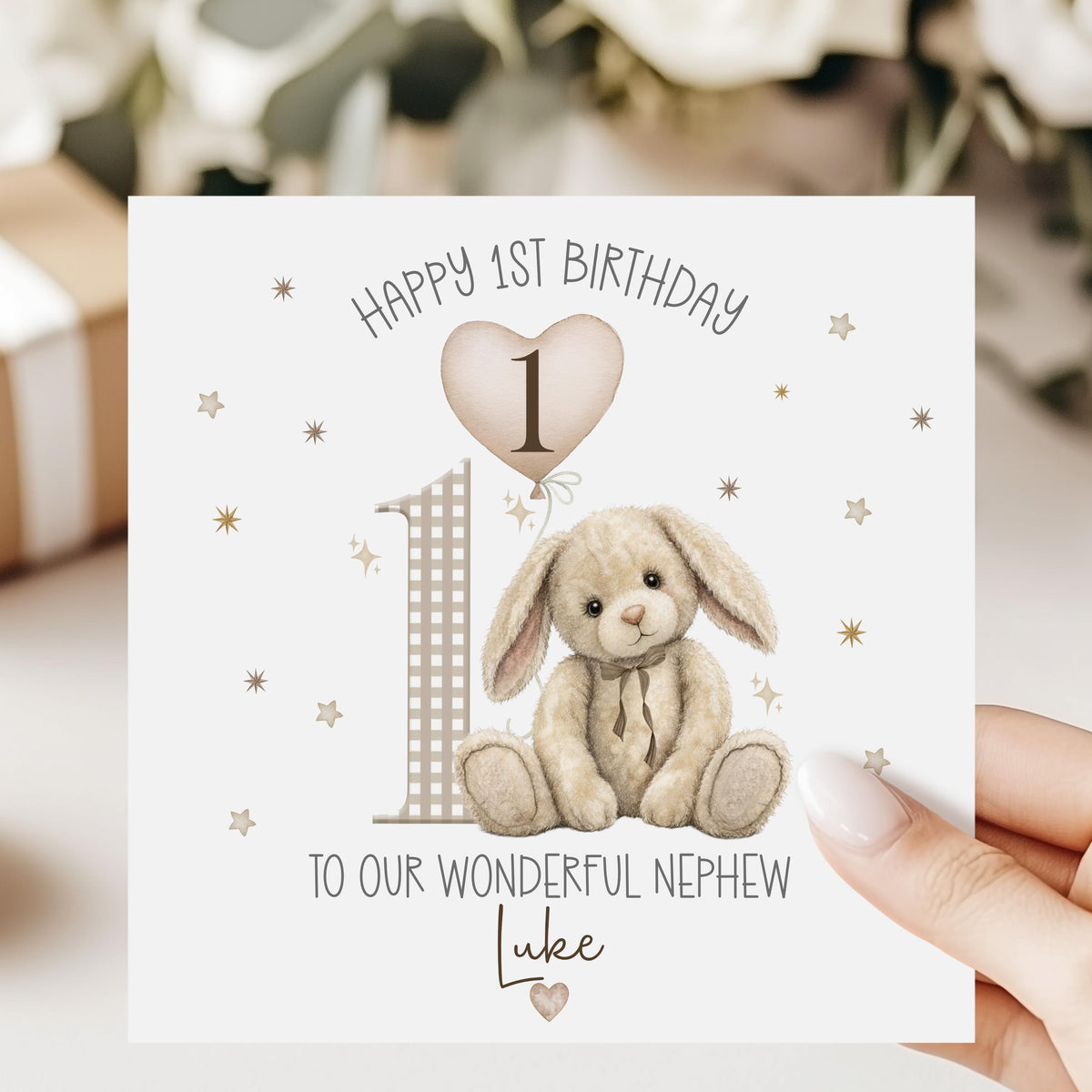 Cream Bunny 2nd Birthday Card for Boys – photo 6