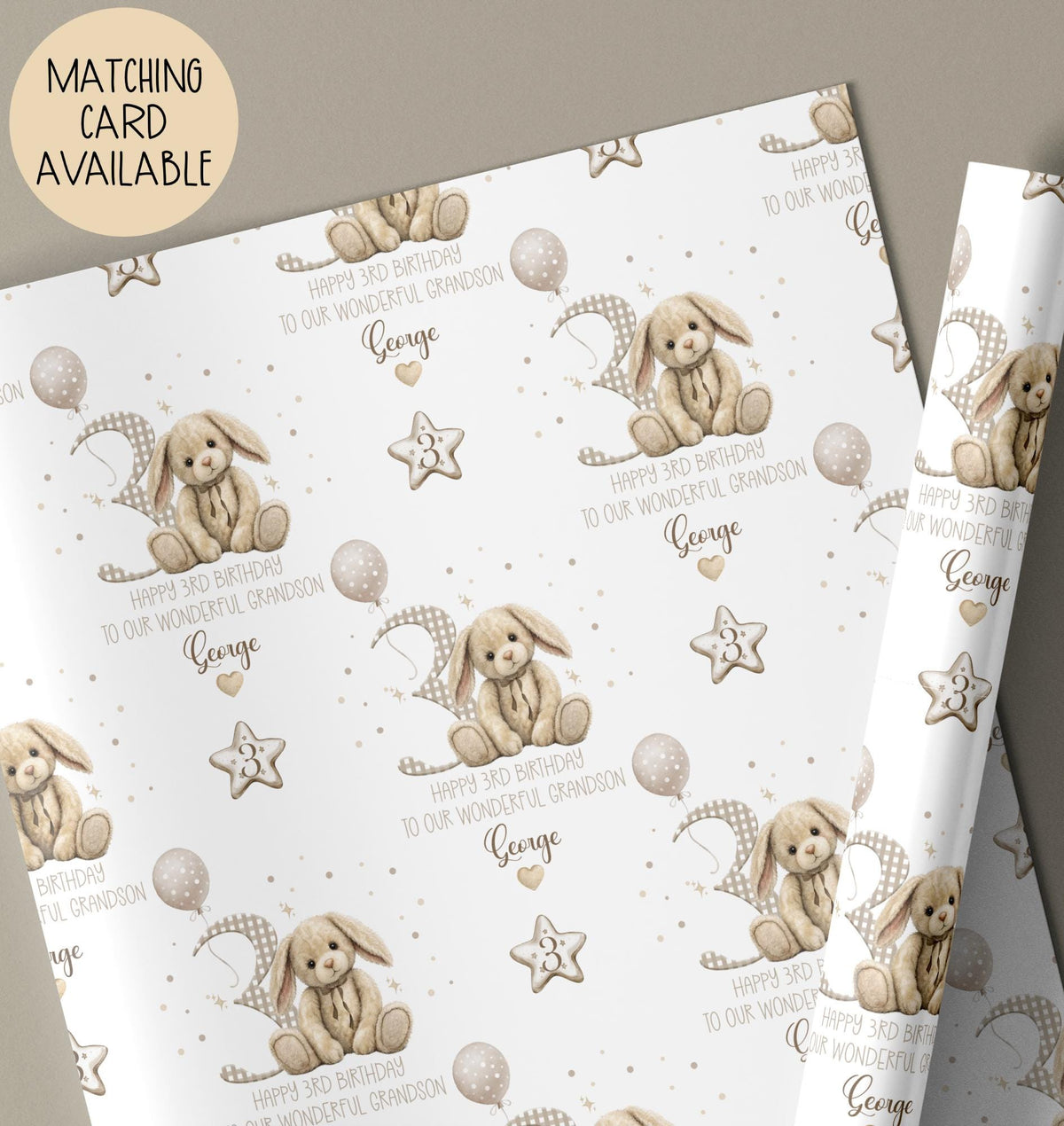 Boys illustrated 1st birthday wrapping paper