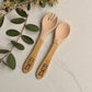 Personalised Engraved Bamboo Weaning Set – Suction Plate, Bowl, Spoon & Fork