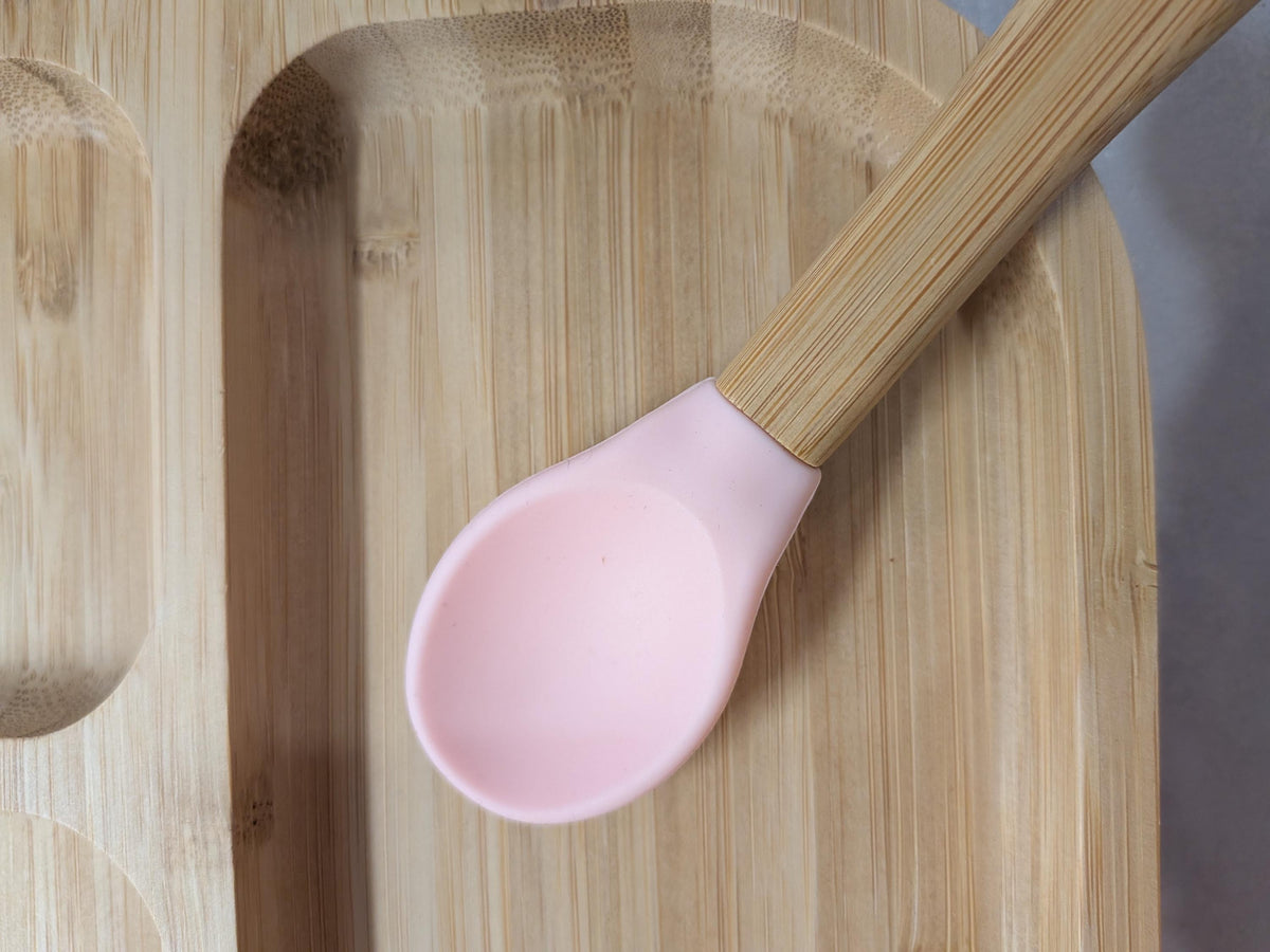 Personalised Engraved Bamboo Weaning Set – Suction Plate, Bowl, Spoon & Fork