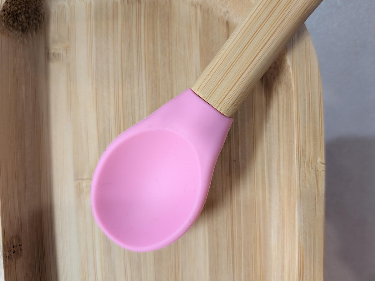 Personalised Engraved Bamboo Weaning Set – Suction Plate, Bowl, Spoon & Fork