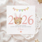 Bunny Ears Teddy Baby's First Easter Card 2026 for Baby Girl – photo 2