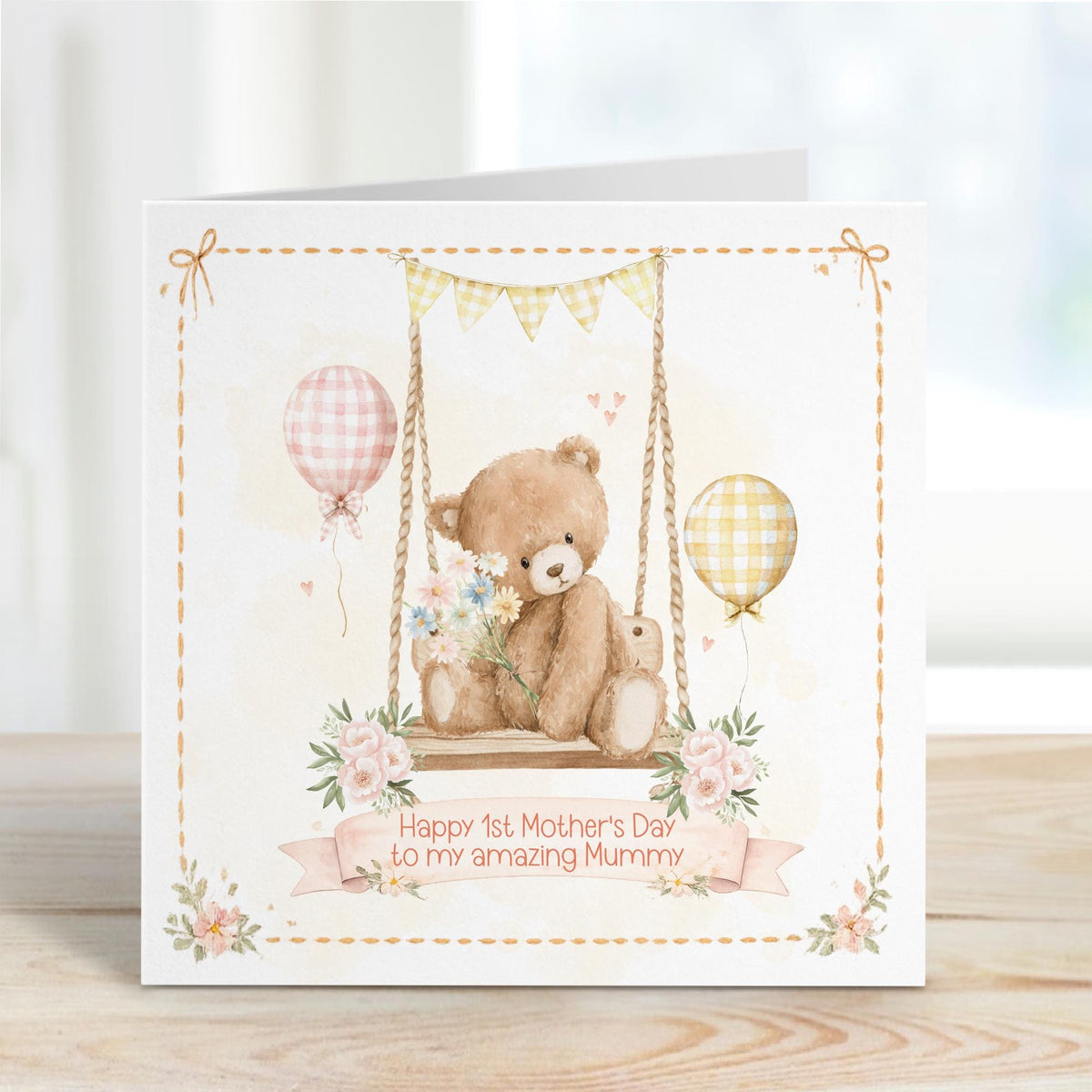 Teddy on a Swing 1st Mother's Day as My Mummy Card – photo 2