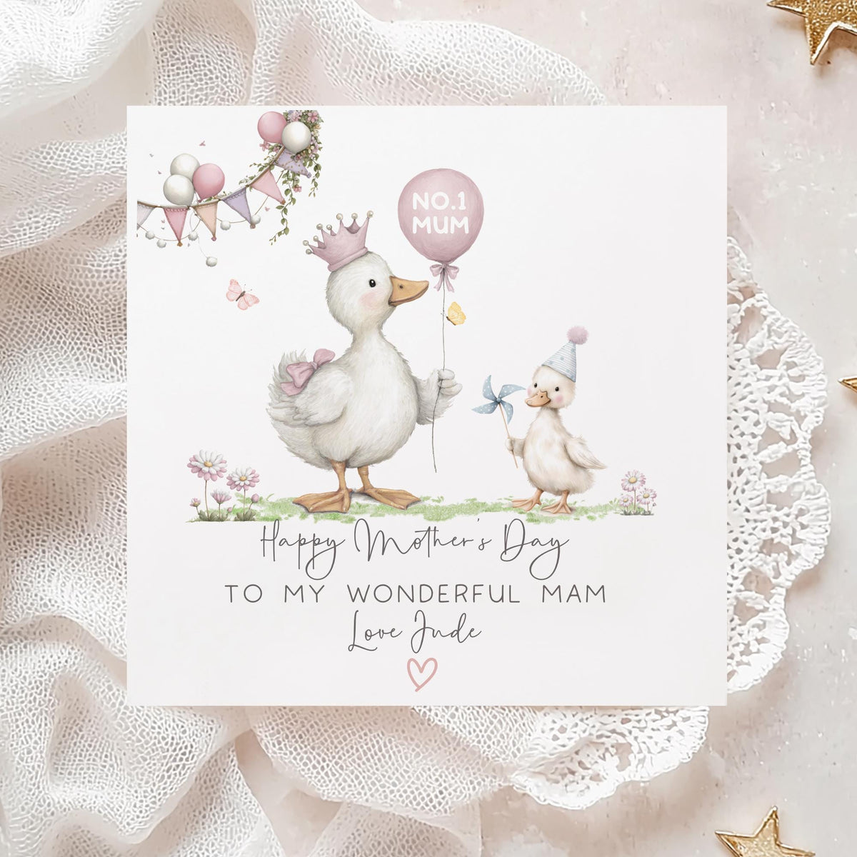 Goose & Balloon Mother's Day Card for Mum, Mummy or Nanny – photo 5