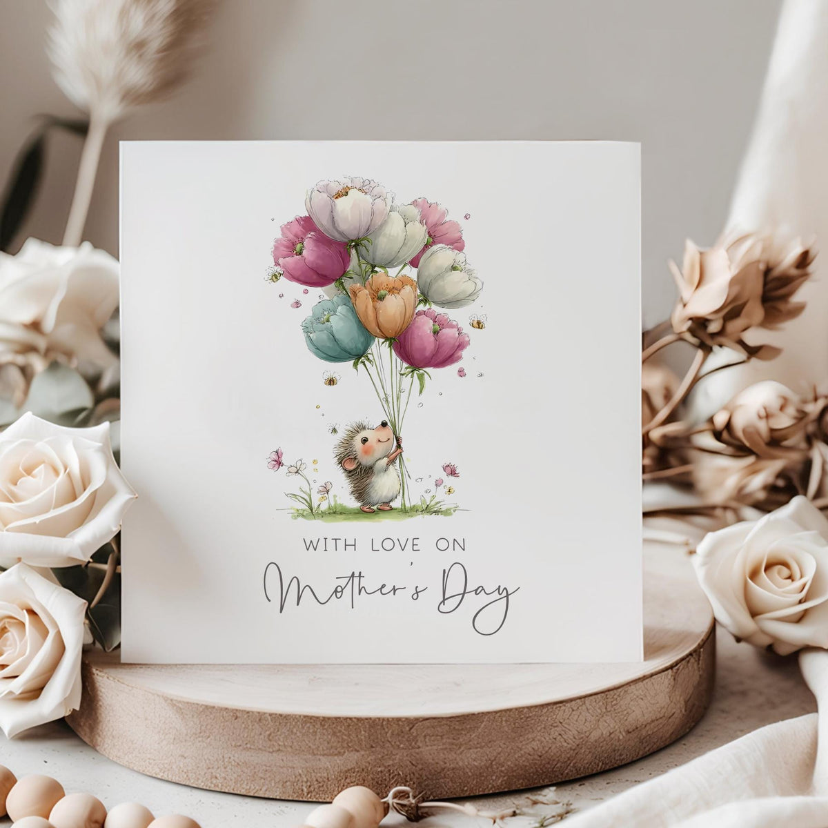 Hedgehog & Balloons Mother's Day Card – photo 3