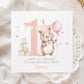 Capybara & Balloon 1st Birthday Card for Girls – photo 3